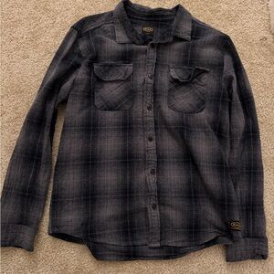 Men's RVCA Black Plaid Shirt
